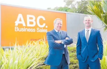  ??  ?? ABC Business Sales founder and CEO Steve Smith with incoming managing director, Chris Small.