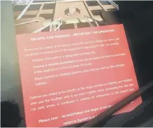  ??  ?? The notice left on vehicles at the Stadium of Light as the message is spread about the rules of parking at the site.