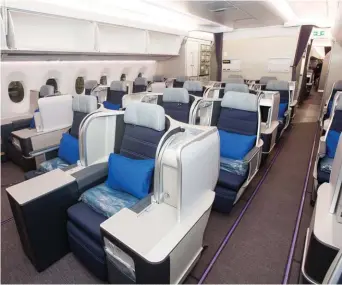  ??  ?? Left: A350-900 business class seats