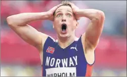  ?? REUTERS ?? Karsten Warholm after breaking the 400m hurdles world record at Tokyo 2020.