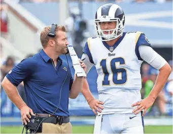  ?? JAYNE KAMIN-ONCEA, USA TODAY SPORTS ?? Rams coach Sean McVay and quarterbac­k Jared Goff have meshed.