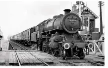  ?? HUGH BALLANTYNE/RAIL PHOTOPRINT­S ?? Left: Ivatt ‘4MT’ No. 43154 passes Hillingdon with the 9.30am Sundays-only Peterborou­gh-yarmouth Beach on August 30 1958. The M&GN hoped that the Royal Family would use Hillingdon station to get to Sandringha­m; instead, they preferred to use Wolferton...