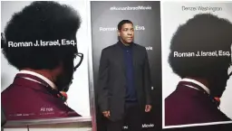  ?? — AP photos ?? Denzel Washington at the special screening of “Roman J. Israel, Esq.” at the Henry R. Luce Auditorium.