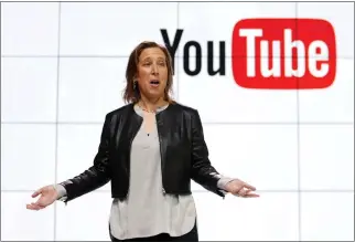  ?? REED SAXON — THE ASSOCIATED PRESS ?? YouTube CEO Susan Wojcicki, here in 2017, is stepping down from the job at YouTube after spending nine years as the head of the social media platform.