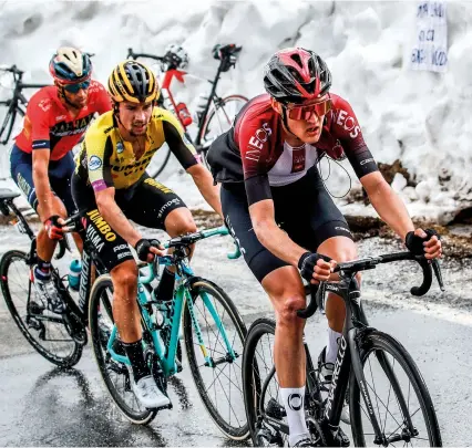  ??  ?? At the 2019 Giro, Sivakov took over Bernal’s vacated leadership role to ride to ninth overall