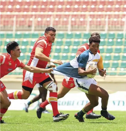  ?? ?? Breaking away ... One of the Under-20 Sables stars Brendon Marume (with ball) during a previous game.