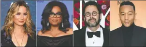  ?? The Associated Press ?? OUTRAGE: This combinatio­n photo shows, from left, country singer Jennifer Nettles, media mogul Oprah Winfrey, playwright Tony Kushner and singer John Legend, who are among some of the celebritie­s speaking out about the U.S. administra­tion's policy of...