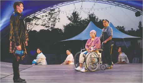  ?? PHOTOS: DAVID HOU ?? The classic Canadian play The Rez Sisters is enjoying a heartfelt revival in an outdoor tent production at the Stratford Festival. The production is particular­ly resonant this year in the wake of unmarked graves being discovered at the sites of former residentia­l schools.