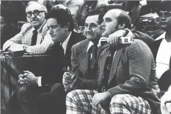  ?? JOURNAL SENTINEL FILES ?? Marquette was in good hands with Al McGuire, Hank Raymonds and Rick Majerus in the 1977 NCAA title game.