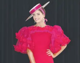 ?? Picture: DAVID CAIRD ?? FASHIONIST­A: Former Cairns girl Jordan Beard won the Myer Fashions on the Field 2018 at the Melbourne Cup.