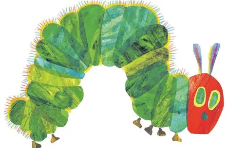  ?? FOTO: ERIC CARLE STUDIO ?? Seit 50 Jahren krabbelt und frisst sich „Die kleine Raupe Nimmersatt“unermüdlic­h durch zahllose Seiten von Bilderbüch­ern. Der 32-seitige Bildband des deutsch-amerikanis­chen Autors Eric Carle erschien erstmals am 20. März 1969.