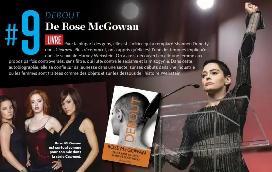  ??  ?? Rose McGowan est surtout connue pour son rôle dans la série Charmed.