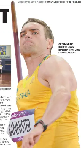  ?? Picture: SCOTT RADFORD- CHISHOLM OUTSTANDIN­G RECORD: Jarrod Bannister at the 2012 London Olympics. ??