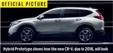  ??  ?? OFFICIAL PICTURE Hybrid Prototype shows how the new CR-V, due in 2018, will look