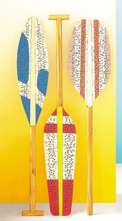  ??  ?? Graphic paddles for Contempora­neo