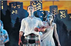  ??  ?? Garish visions: Christophe­r Harrison and Sophie Martin in Highland Fling