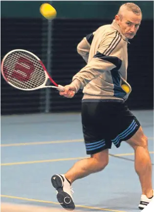  ??  ?? ■
Danny Lennon is also using his time out of football to tune up his tennis.