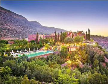  ??  ?? Rankin enjoyed stays in the Kasbah Tamadot in Morocco, above, and on the island of Virgin Gorda, above right