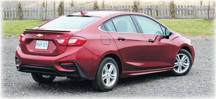  ?? — PETER BLEAKNEY/DRIVING.CA ?? The 2018 Chevrolet Cruze Diesel delivers hybrid-baiting economy without the weight and complexity of battery packs and electric motors.