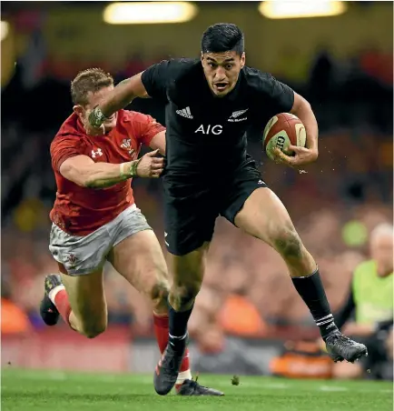  ?? PHOTO: GETTY IMAGES ?? Rieko Ioane, above tormenting Wales, should not only have been named player of the year but is already a potential player of the decade.