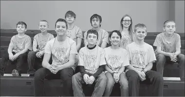  ?? Photo submitted ?? Two Siloam Springs robotics teams won several awards at the regional competitio­n in December and qualified for the state tournament. Pictured, on the back row, are Seagulls team members Ethan Coppedge, Aaron Leonhard, Eston Yandell, Trenton Dry, Elenna...