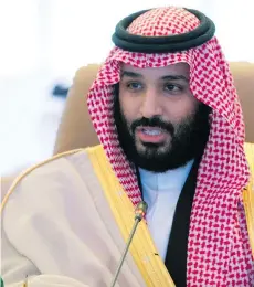  ?? SAUDI PRESS AGENCY/THE ASSOCIATED PRESS/FILES ?? For Saudi Crown Prince Mohammed bin Salman, a plan to build two nuclear reactors constitute­s a step toward matching the nuclear program of Shia rival Iran.