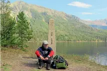  ??  ?? On his toughest ever hike, the Continenta­l Divide Trail, in 2016.