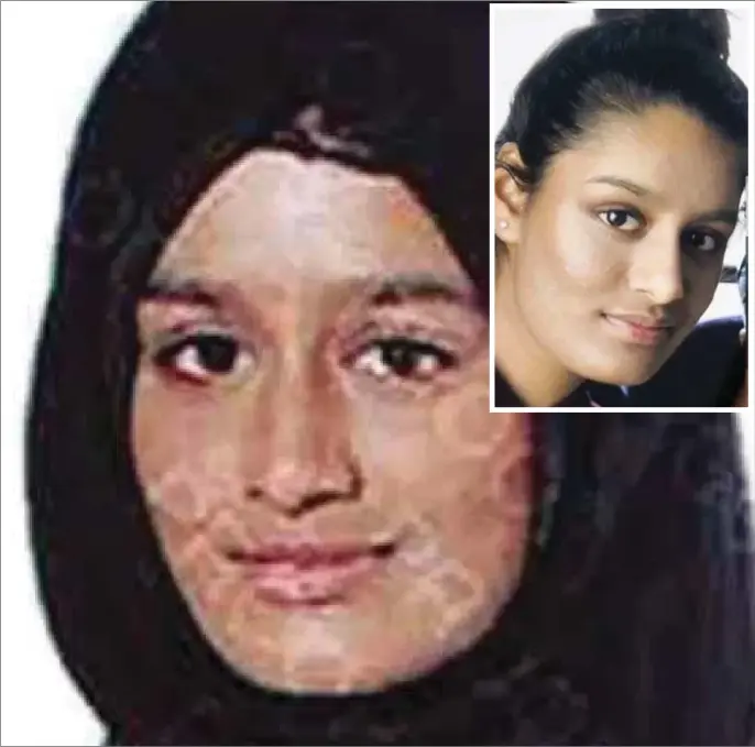  ??  ?? Shamima (inset before joining ISIS)