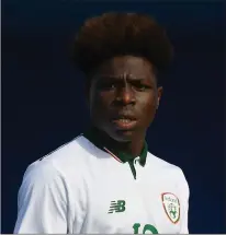  ??  ?? Festy Ebosele from Enniscorth­y who has been signed by the Derby County Academy for the 2018-’19 season.