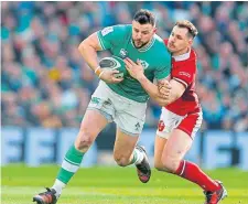  ?? ?? Ireland’s Robbie Henshaw in action versus Wales.