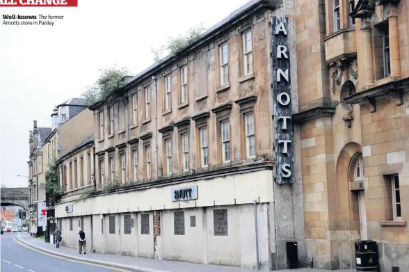  ??  ?? Well-known The former Arnotts store in Paisley