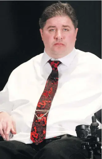  ?? JIM WELLS ?? Federal Minister for Sport and Persons with Disabiliti­es and MP for Calgary Centre Kent Hehr says he can come across as “brash and insensitiv­e” at times because of his direct manner.