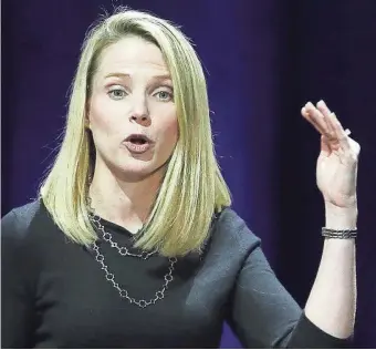  ?? ASSOCIATED PRESS ?? Yahoo Inc. CEO Marissa Mayer, already under fire on Wall Street for her inability to turn around the company and for the humiliatin­g security lapses that came on her watch, hailed a new sale agreement with Verizon.