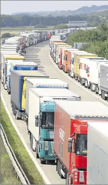  ??  ?? Report suggests of prolonged queues heading to the ports in event of ‘no deal’ Brexit