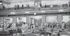  ?? Georgia House photo ?? The final day of Georgia’s 2021 legislativ­e session wrapped up Thursday. Lawmakers took precaution­s against COVID-19 during the session and remained spread out through the House chamber.