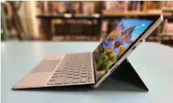  ?? ?? On the left side of the Surface Go 3 is the Surface Connect charging and I/O port, a USB-C port, and a 3.5mm headphone jack.