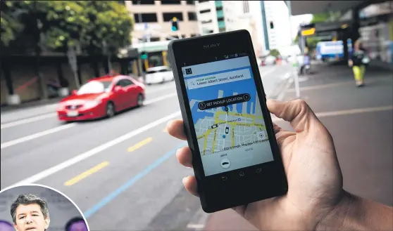  ?? Pictures / Bloomberg/NZME ?? Billionair­e Travis Kalanick (left) founded the popular alternativ­e taxi service Uber.