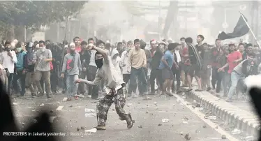  ?? Reuters ANA ?? PROTESTERS in Jakarta yesterday. |