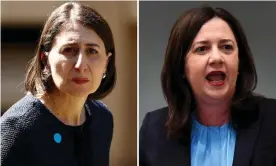  ?? Composite: Ryan Pierse/Dan Peled/Getty Images/ AAP ?? NSW premier Gladys Berejiklia­n (left) said her Queensland counterpar­t Annastacia Palaszczuk’s requiremen­t that NSW record 28 days with no community transmissi­on before reopening its borders was unreasonab­le.