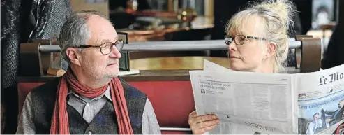  ??  ?? OH NO, YOU’RE STILL HERE: Jim Broadbent and Lindsay Duncan in ’Le Weekend’