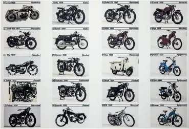  ??  ?? LEFT Poster depicting Polish Motorcycle manufactur­ers.