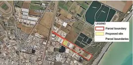  ??  ?? An aerial view of where the proposed Southern Proteins Ltd rendering plant will be located in Washdyke, Timaru.