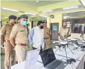  ?? ?? Alok Kansal, General Manager, WR (in Nehru jacket), along with other officials, inspects the drones