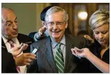  ?? ASSOCIATED PRESS ?? Senate Majority Leader Mitch McConnell smiles Thursday after announcing the release of the GOP health care bill.