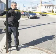  ??  ?? Bridgeport Police investigat­e the fatal shooting of a 57-year-old Bridgeport man Friday.