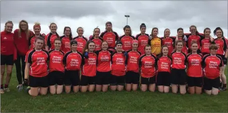  ??  ?? St. Mary’s ladies who reached the Connacht final.