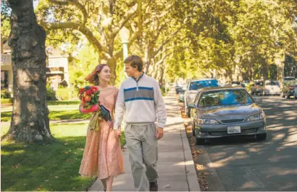  ?? Merie Wallace / A24 2017 ?? Saoirse Ronan and Lucas Hedges in “Lady Bird,” which looks favorably on Sacramento.