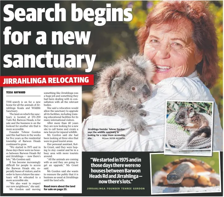  ?? Picture: PETER RISTEVSKI ?? Jirrahling­a founder Tehree Gordon says the wildlife sanctuary is looking for a new, more accessible site.