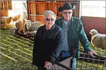  ?? SEAN D. ELLIOT/THE DAY ?? Suzanne and Stan Sankow stand in the sheep barn Dec. 22 at their Beaver Brook Farm in Lyme.