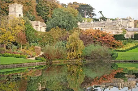  ??  ?? Dyrham Park Gardens and St Peter’s Church. By Graham Swift.